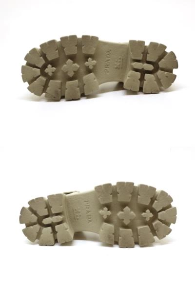 PRADA プラダ 靴 モノリス レディース36(約22.5～23.0cm) ベージュ ラバー ブラッシュドレザー 1X526M (2147100516555) 【200】