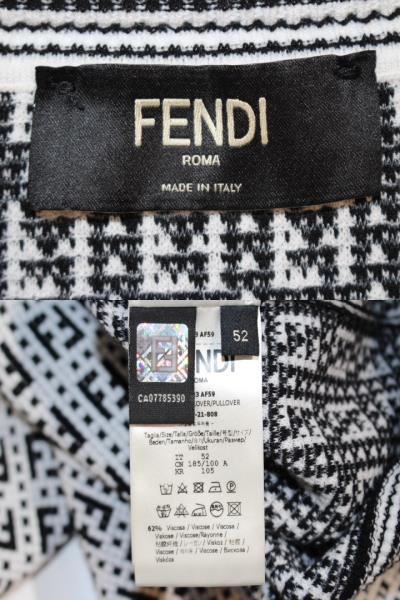 FENDI フェンディ ニット マルチカラービスコース セーター メンズ52