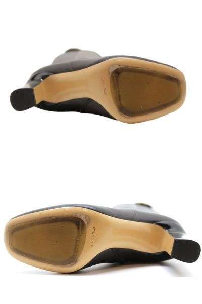 Salvatore Ferragamo サルヴァトーレ・フェラガモ ガンチーニロングブーツ レディース5ハーフ ブラック カーフ 2143700184255 【432】