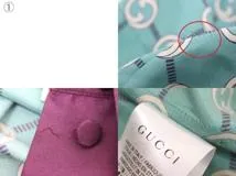 GUCCI グッチ 衣類 インターロッキングシャツ レディース36 ターコイズ/ボルドー シルク 352649 (2148103868610) 【200】
