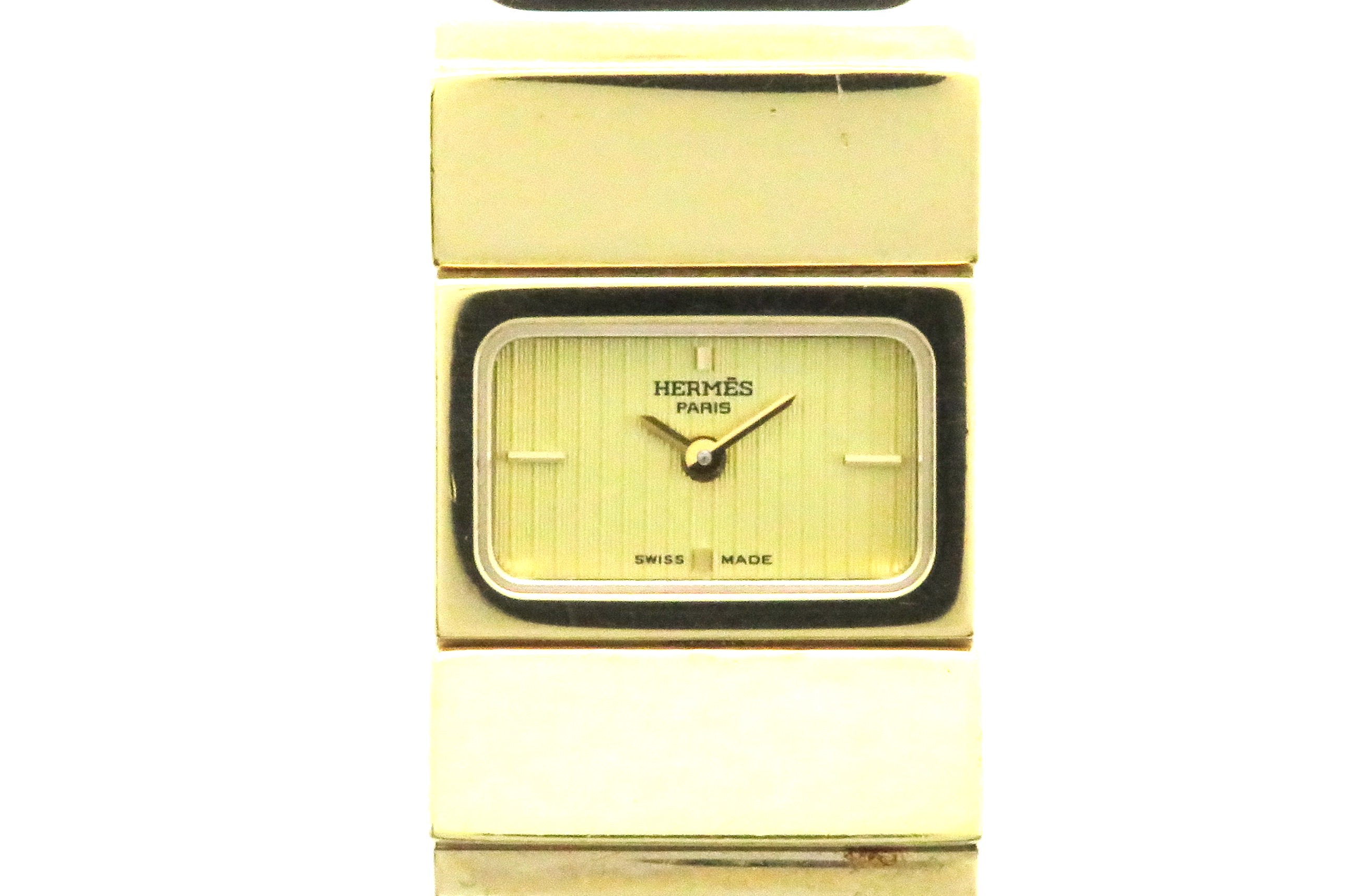 HERMES　エルメス　ロケ　L01.201　ホースデザイン　クオーツ腕時計　ブレスレットウォッチ　レディース　金メッキ　 【460】2143500219140