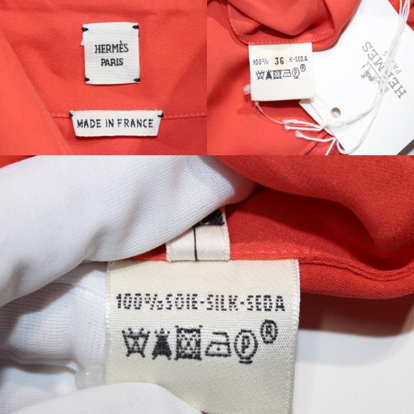 HERMES エルメス　トップス　シルク HERMES - 美品 Vintage エルメス HERMES シャツ ブラウス ロング