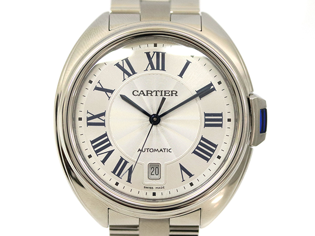 Cartier カルティエ クレ ドゥ カルティエ 腕時計 自動巻き 裏スケ シルバー文字盤 メンズ WSCL0007 【430】