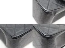 CHANEL シャネル デカマトラッセ30 ＷフラップＷチェーンショルダーバッグ ブラック SV キャビア 2148103809439【431】