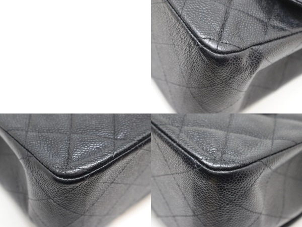 CHANEL シャネル デカマトラッセ30 ＷフラップＷチェーンショルダーバッグ ブラック SV キャビア 2148103809439【431】