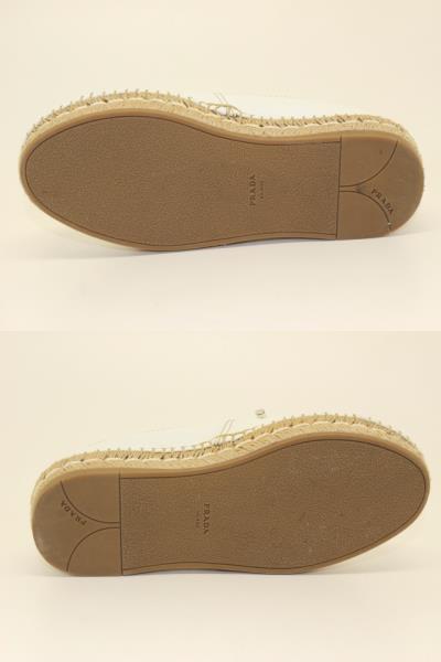 PRADA プラダ エスパドリーユ レディース34 約21cm ホワイト