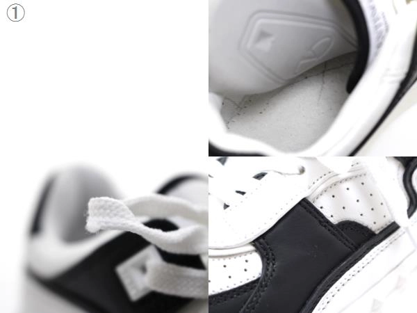 VALENTINO バレンチノ 靴 フリードット ロートップスニーカー レディース36ハーフ(約23.5cm) ホワイト/ブラック 革 4W2S01G5 (2148103861673) 【200】