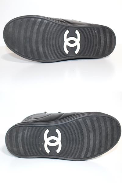 CHANEL シャネル スニーカー レディース38 約24cm ブラック CHANEL シャネル スニーカー レディース38 約24cm ブラック