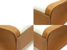 CELINE　セリーヌ　ハンドバッグ　バーティカル　カバ　スモール　ホワイト　キャンバス／レザー　192082　2120000334382　【200】【中古】【大黒屋】