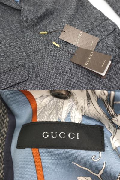 GUCCI テーラードジャケット 極美品 21AW⭐️GUCCI エンボスGG レザーテーラードジャケット