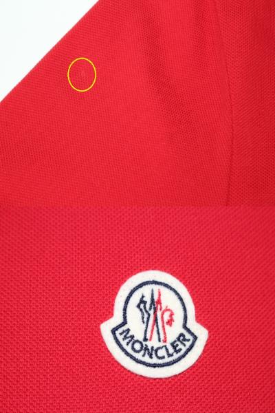 MONCLER モンクレール 半袖ポロシャツ メンズS レッド コットン