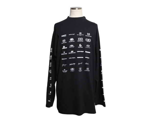 【BALENCIAGA】トップス ロゴ入り コットン オーバーサイズ BALENCIAGA コットンジャージー オーバーサイズ Tシャツ ロゴ