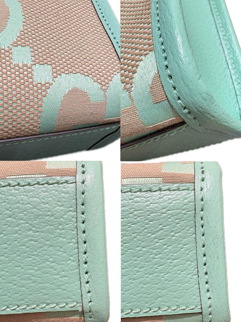GUCCI グッチ ジャンボGG 2wayミニトート グリーン キャンバス