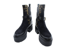 LOUIS VUITTON ルイ・ヴィトン 靴 ローリエ―トライン レオパードサイドゴアブーツ レディース37ハーフ(24～24.5cm) ブラック スエード/カーフ 2146000421907 【200】