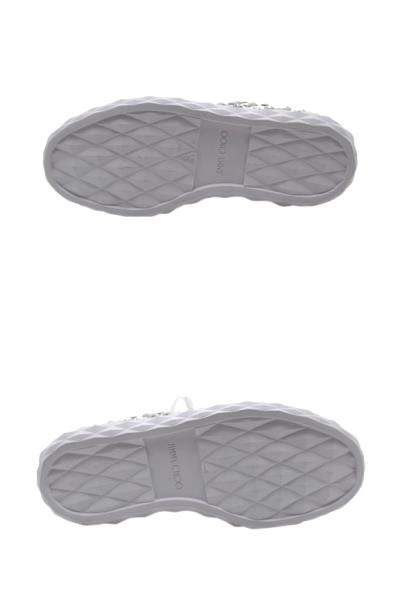 JIMMY CHOO ジミーチュウ 靴 ダイヤモンドライトスニーカー レディース37(約24cm) ホワイト レザー スタッズ DIAMONDLIGHT 参考定価：\132,000- (2147200528878)【200】