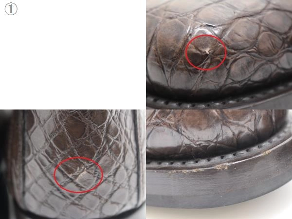 PRADA　プラダ　クロコ型押しレースアップブーツ　メンズ7ハーフ　ダークブラウン　レザー　12T2189 80219C　2120500254487　【432】