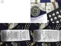 GUCCI　グッチ　スタッズロングコート　メンズ46　ネイビー/ホワイト/ブラック　コットン　716220Z8A6L　2143000712721　【432】