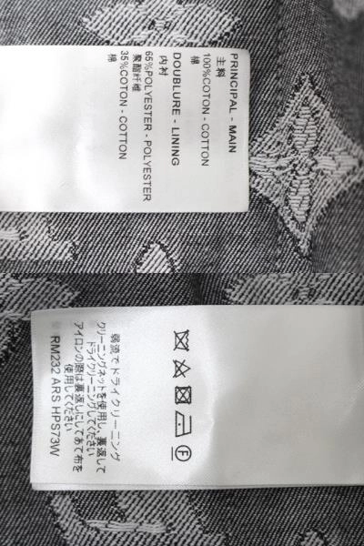 23AW LOUIS VUITTON ルイ・ヴィトン 衣類 ショートスリーブシャツ メンズS ブラック コットン (2148103805448) 【200】