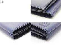 LOEWE ロエベ 財布 トライフォールドウォレット ネイビー カーフ (2143000705037) 【200】