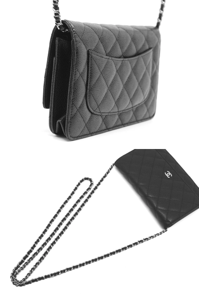 CHANEL シャネル マトラッセ チェーンウォレット ブラック SV キャビアスキン 2120000352492
