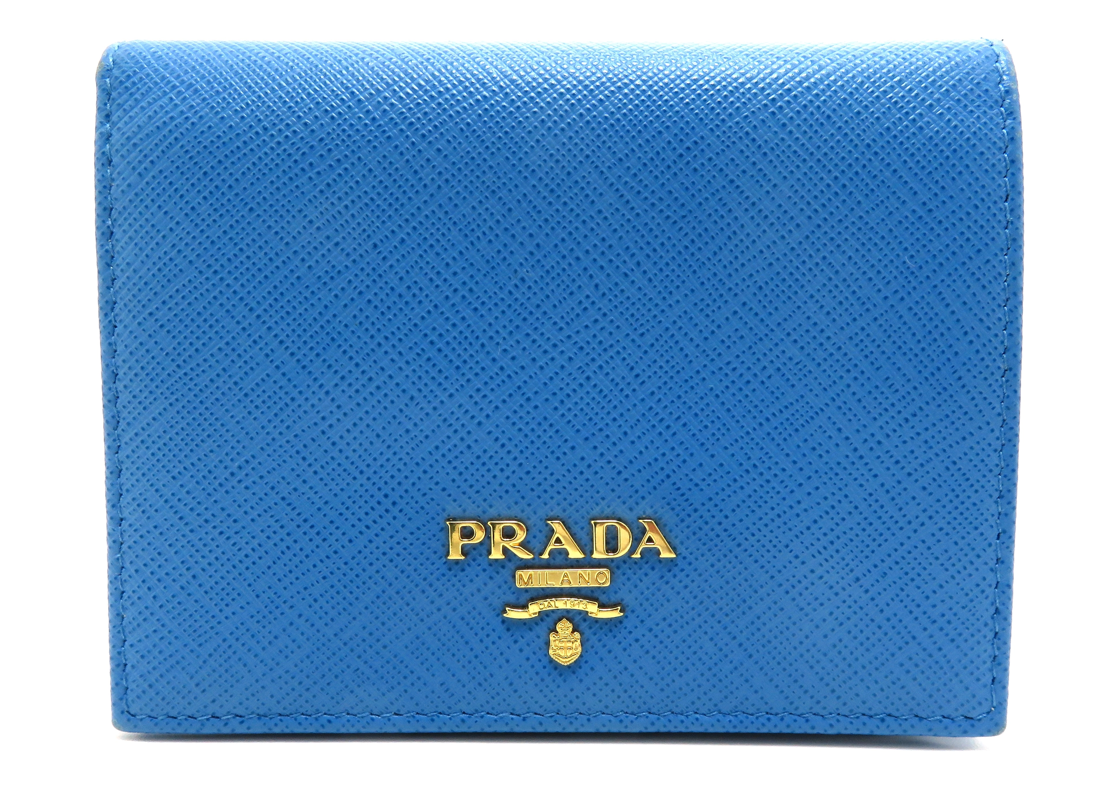 PRADA プラダ 2つ折り財布 1MV204 サフィアーノ ライトブルー【430】 の購入なら「質」の大黒屋（公式）