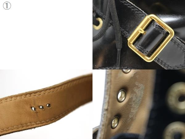 LOUIS VUITTON　ルイ・ヴィトン　靴　コンバットブーツ　メンズ6ハーフ　ブラック　レザー　2120500256924　【432】