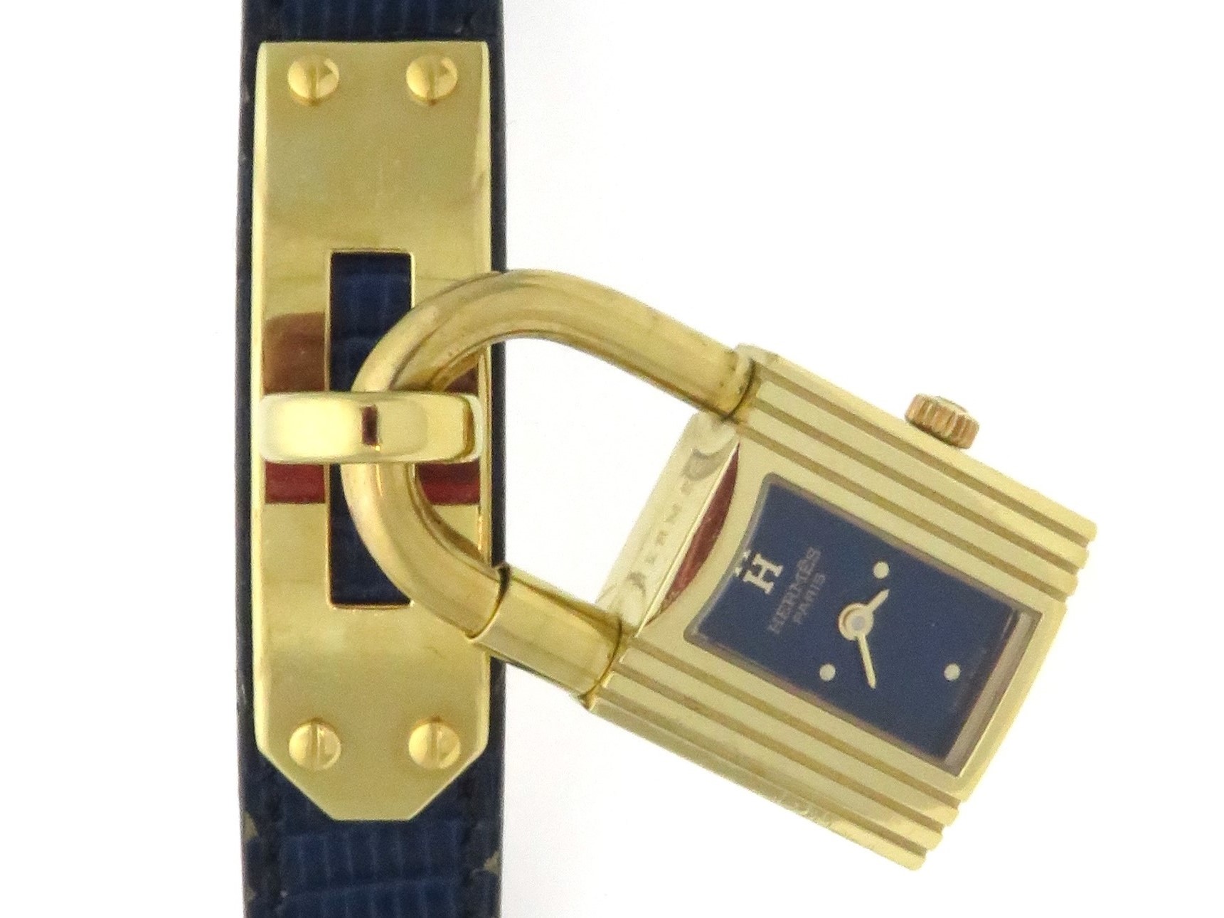 HERMES エルメス ケリーウォッチ GP/革 ゴールド文字盤 クォーツ