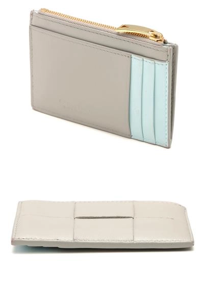 BOTTEGA VENETA ボッテガ・ヴェネタ カセット フラグメントケース グレー/ライトブルー レザー 765460【430】2120000320507