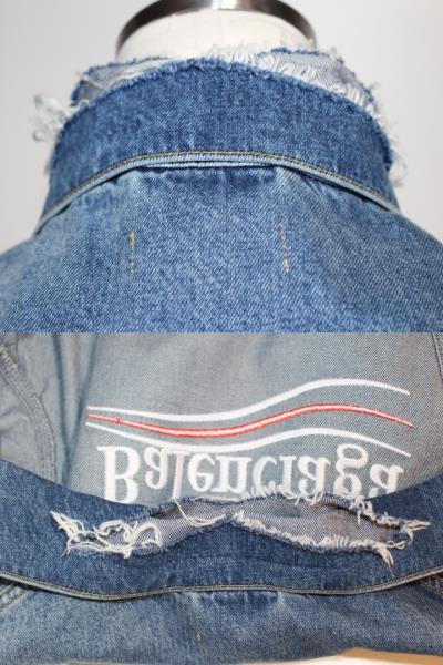 BALENCIAGA バレンシアガ ブルゾン メンズ44 ブルー コットン デニム