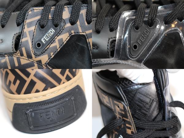 FENDI フェンディ スニーカー メンズ6 ブラック ブラウン レザー