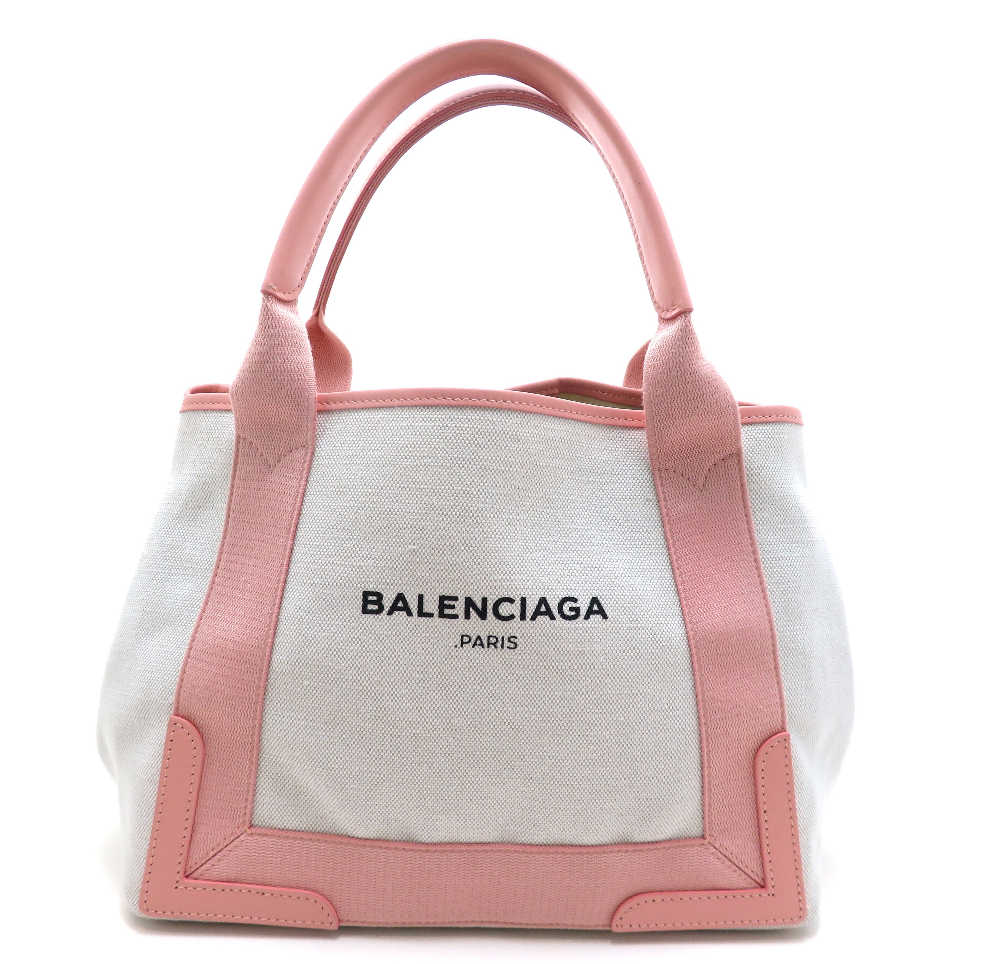 BALENCIAGA バレンシアガ ネイビーカバスS 339933 ホワイト/ピンク