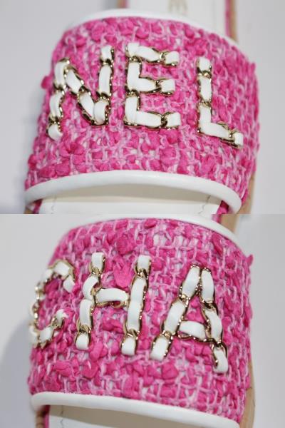 CHANEL シャネル ミュール サンダル レディース38C ピンク