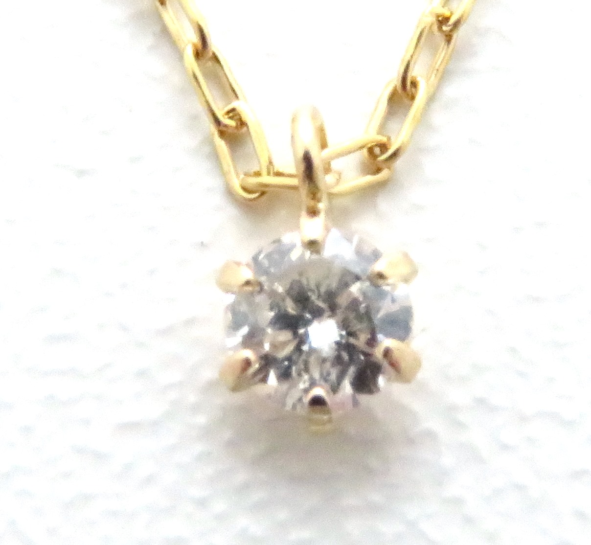 ノンブランドジュエリー ダイヤモンドネックレス K18イエローゴールド ダイヤモンド0.06ct 全体重量約1.1g 【205】 の購入なら