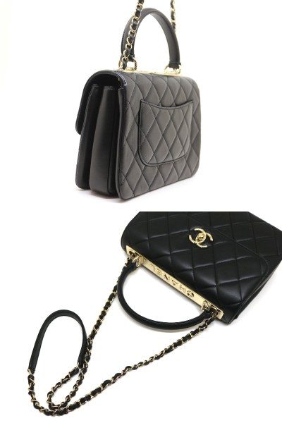 CHANEL シャネル トレンディCC トップハンドルフラップバッグ ブラック