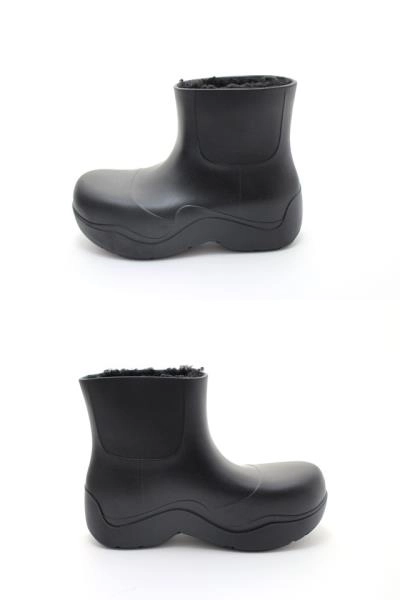 BOTTEGA VENETA　ボッテガ・ヴェネタ　Puddleシアリングアンクルブーツ　レディース36　ブラック　ラバー　677338 V1BM0　2147200530291　【432】