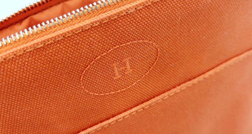 HERMES エルメス ボリードポーチミニ オランジュ キャンバス