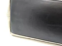 BALENCIAGA　バレンシアガ　ネイビースモールカバス　オフホワイト/ブラック　キャンバス　レザー　【431】
