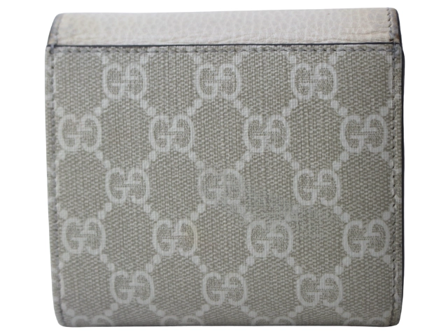 GUCCI グッチ 財布 ダブルGバイカラーミディアムウォレット ホワイト GGスプリーム/レザー 598587 2120000347108 【200】