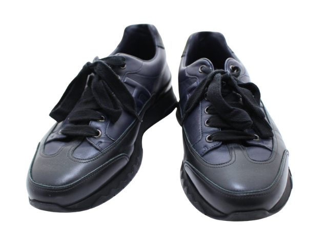 HERMES エルメス トレイル スニーカー メンズ41.5 ネイビー ブラック