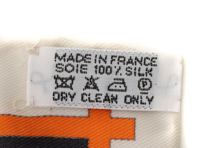 HERMES カレ70 Aux Sports d'Hiver アイボリー/ブラック/オレンジ