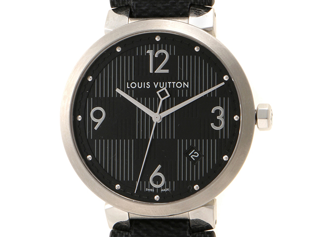 ルイ・ヴィトン LOUIS VUITTON タンブール ダミエグラフィット ロープ クォーツ Q1D05 ダミエグラフィット SS×ダミエグラフィットキャンバス クオーツ メンズ 腕時計