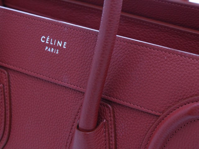 CELINE セリーヌ ラゲージ マイクロ トートバッグ カーフ レッド