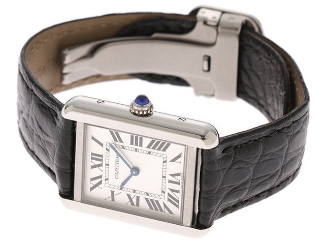 Cartier カルティエ 時計 タンク・ソロSM W5200005 SS×ワニ革 クォーツ