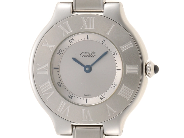 ２８ｍｍ厚さカルティエ Cartier マスト21 ヴァンティアン W10109T2 レディース 腕時計 シルバー 文字盤 クォーツ ウォッチ Must21 VLP 90206254