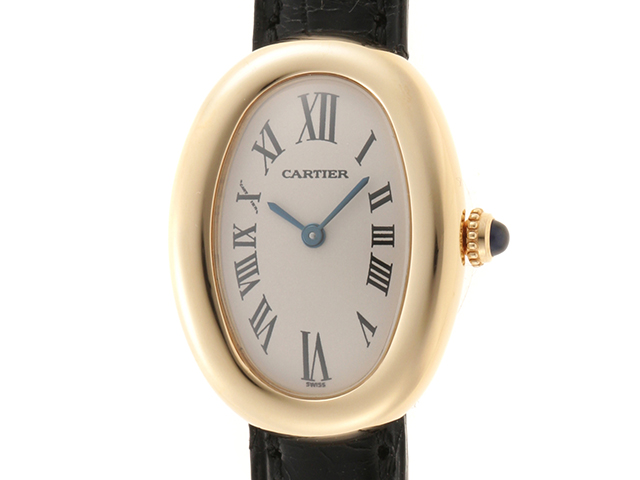 Cartier カルティエ ベニュワール W1506056  レディース クオーツ YG/革 シルバー文字盤【434】