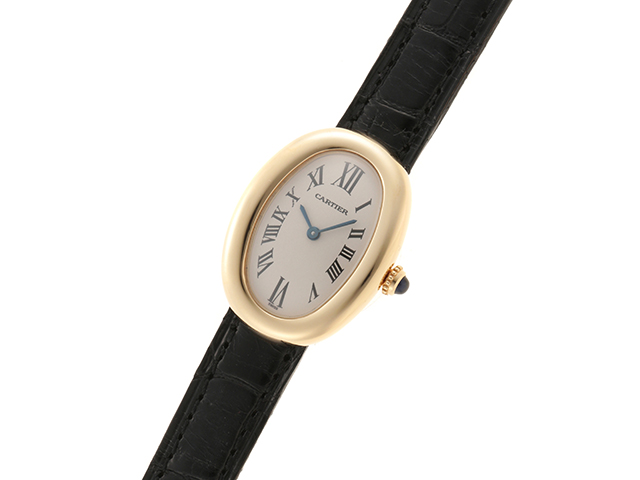Cartier カルティエ ベニュワール W1506056 レディース クオーツ YG/革 シルバー文字盤【434】