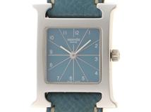 HERMES　エルメス　Hウォッチ　HH1.210　クオーツ　SS/革　ブルージーン　レディース　【430】2120000221415