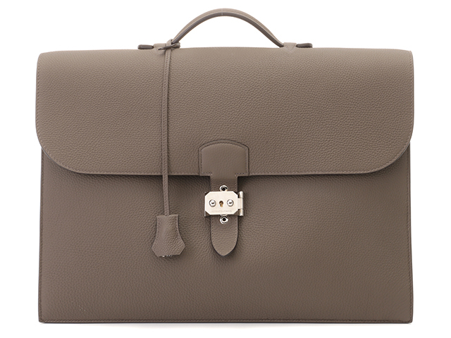 HERMES エルメス サックアデぺッシュ41 トープ/SV トゴ T刻印【432 