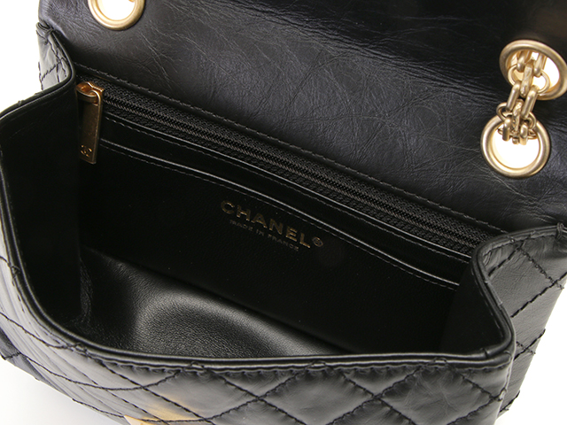 CHANEL シャネル 2.55 ミニハンドバッグ ブラック/GP(ゴールド
