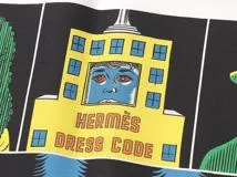 HERMES　エルメス　スカーフ　カレダブルフェイス90　エルメスのドレスコード　ブラック　コバルト　マルチカラー　シルク　参考定価 \85,800　（2120000234507）【472】